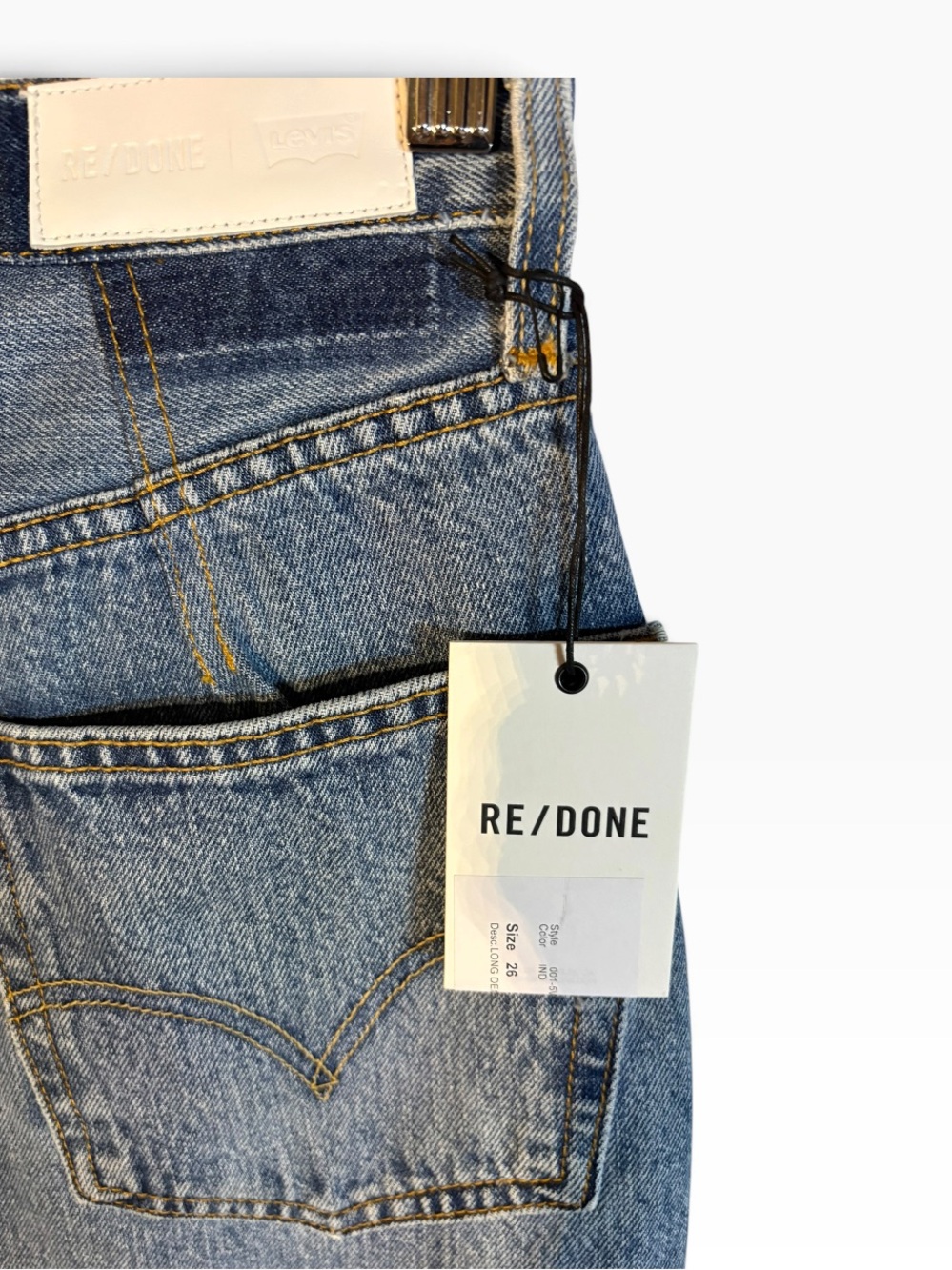 RE/DONE NWT Deconstructed Denim Maxi Skirt in Sz 26 - Picture 7 of 9